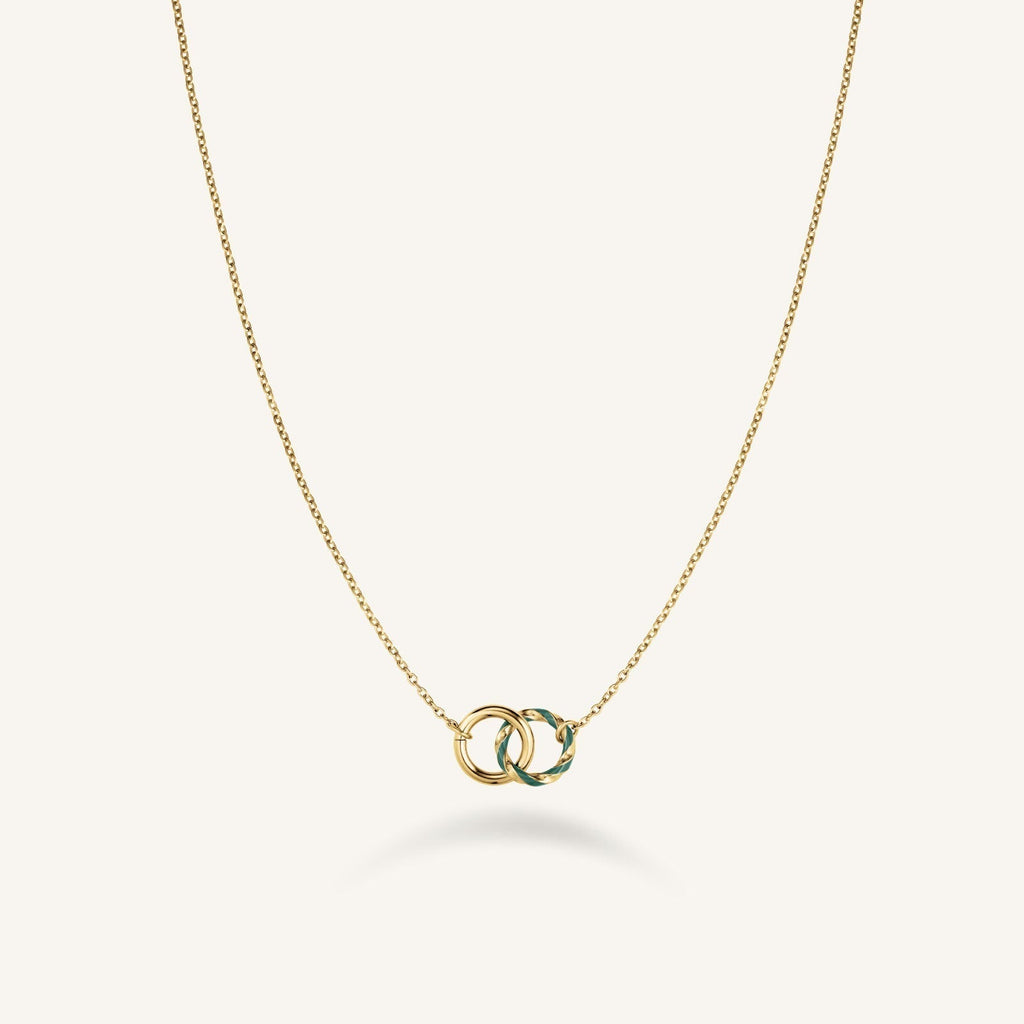 Rosefield Emerald Duo Necklace Gold JNEDG-J714