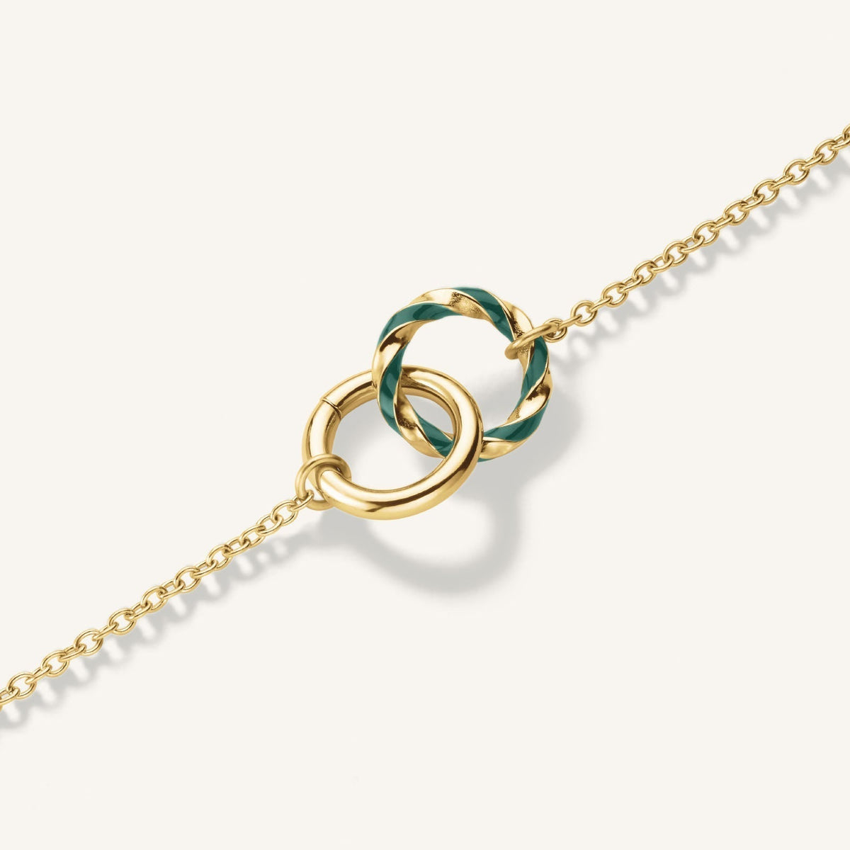 Rosefield Emerald Duo Necklace Gold JNEDG-J714
