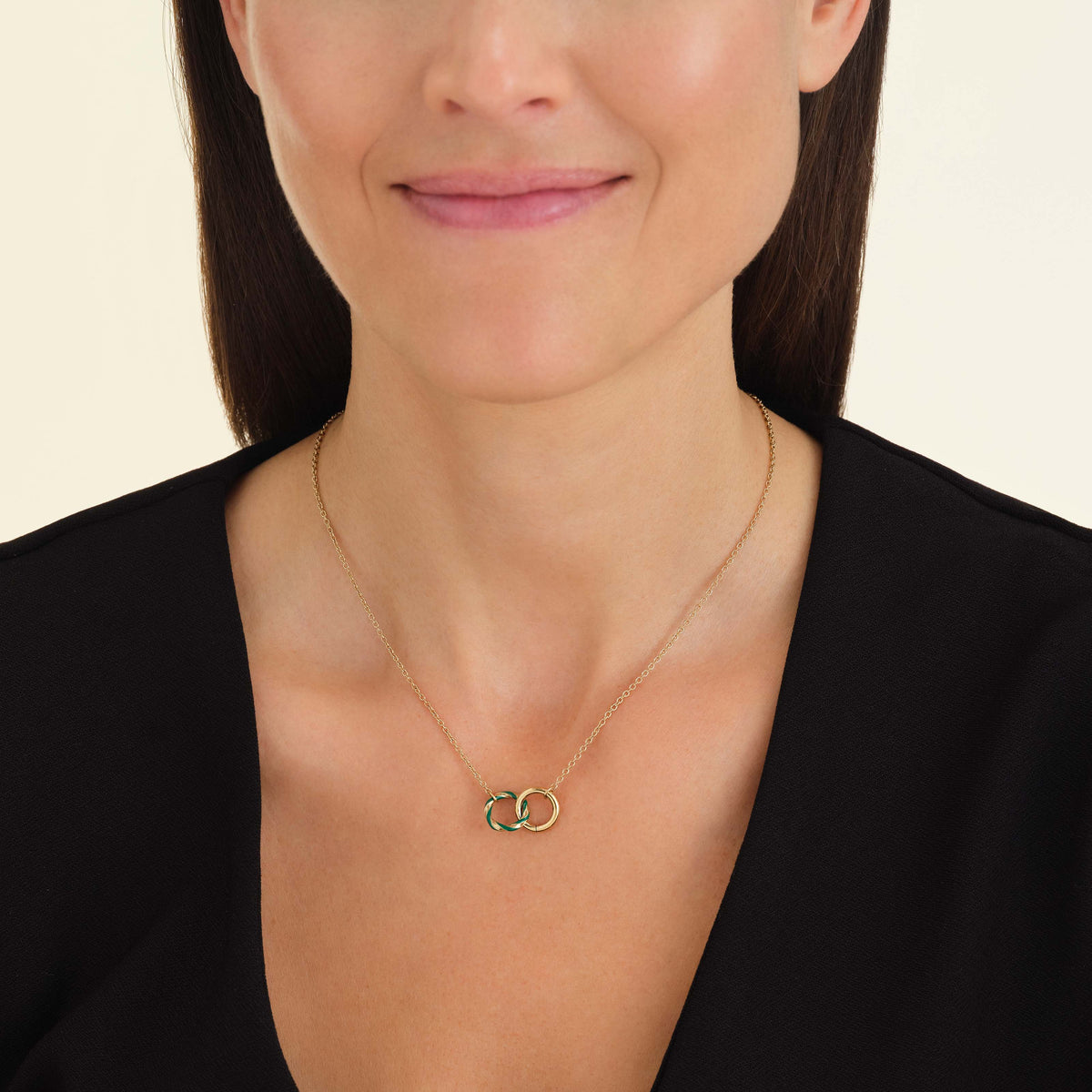 Rosefield Emerald Duo Necklace Gold JNEDG-J714