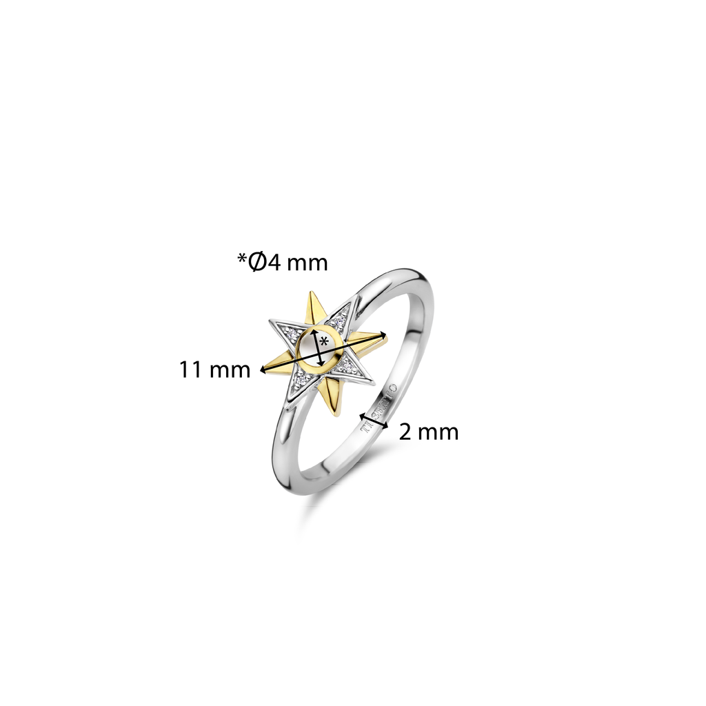 Ti Sento Milano Bague Lune et étoiles 12302MW