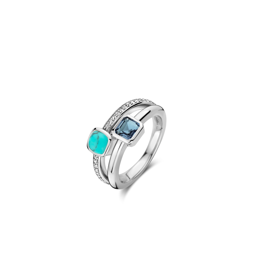 Ti Sento Milano Bague Coussin et rectangle 12326DB