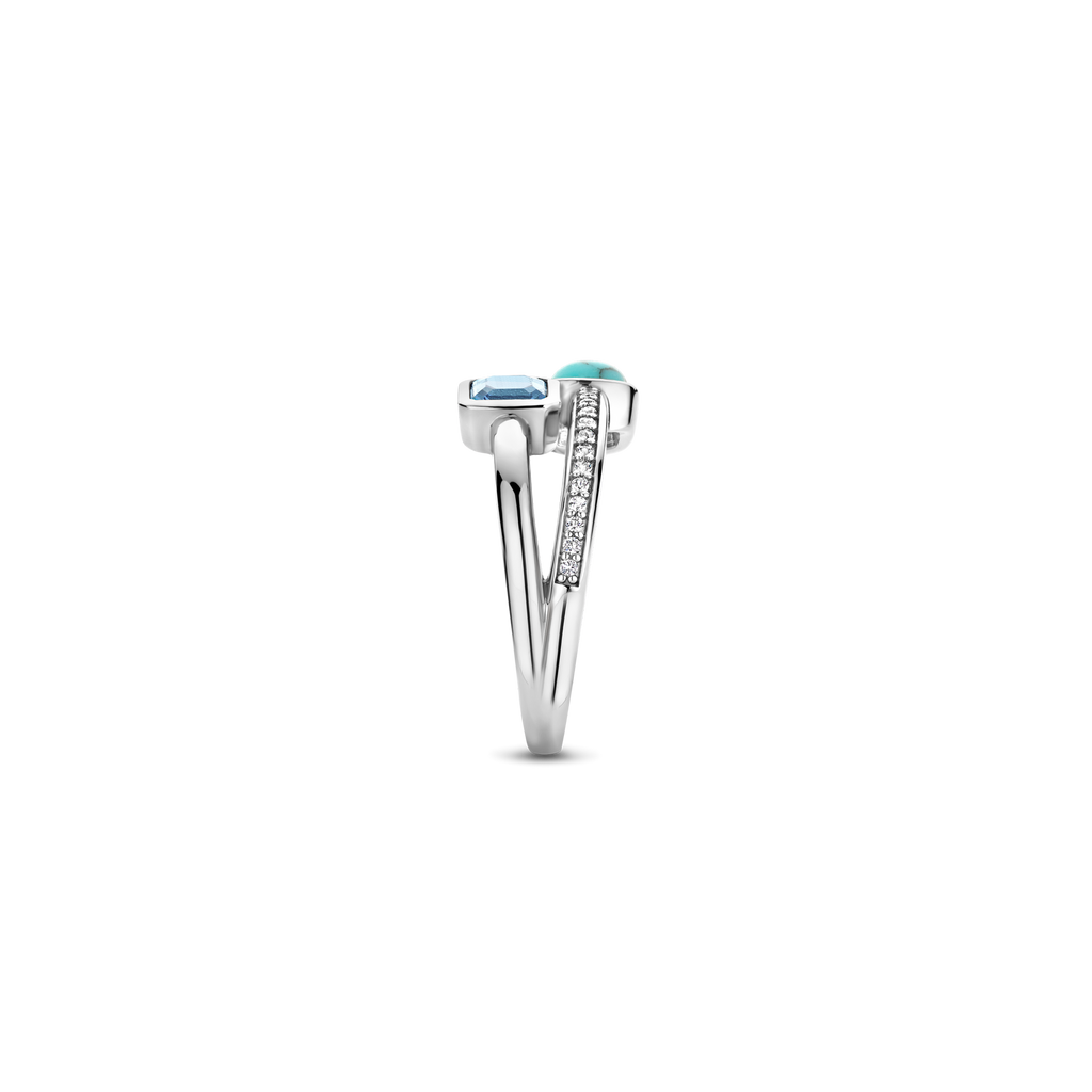 Ti Sento Milano Bague Coussin et rectangle 12326DB