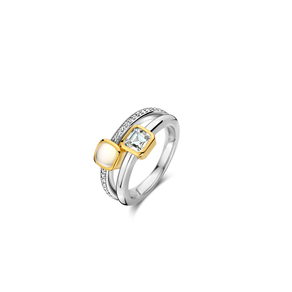 Ti Sento Milano Bague Coussin et rectangle 12326MW