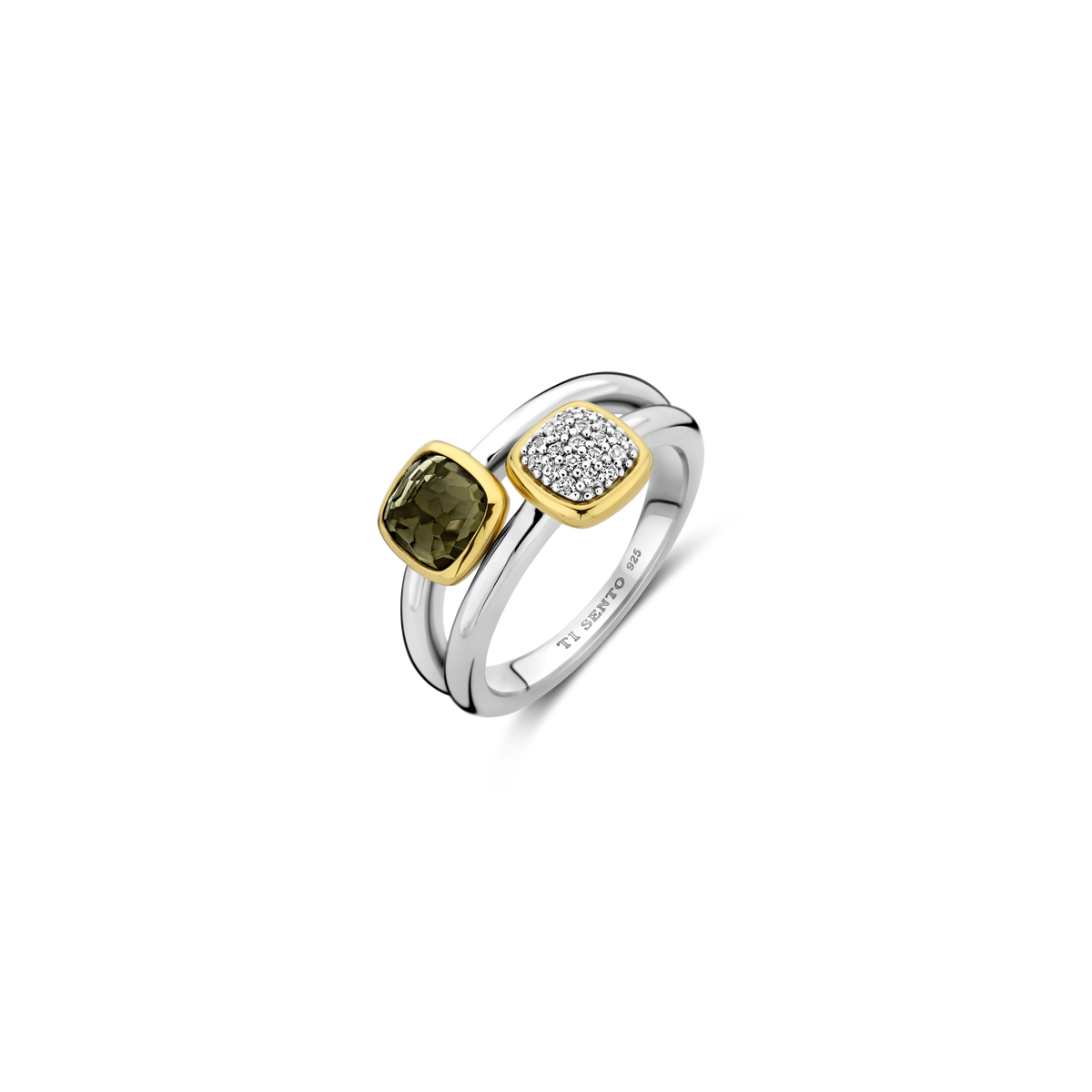 Ti Sento Milano Bague Coussin et rectangle 12352KA