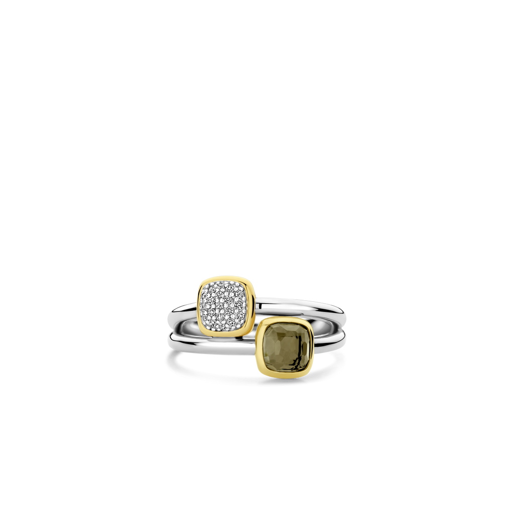 Ti Sento Milano Bague Coussin et rectangle 12352KA