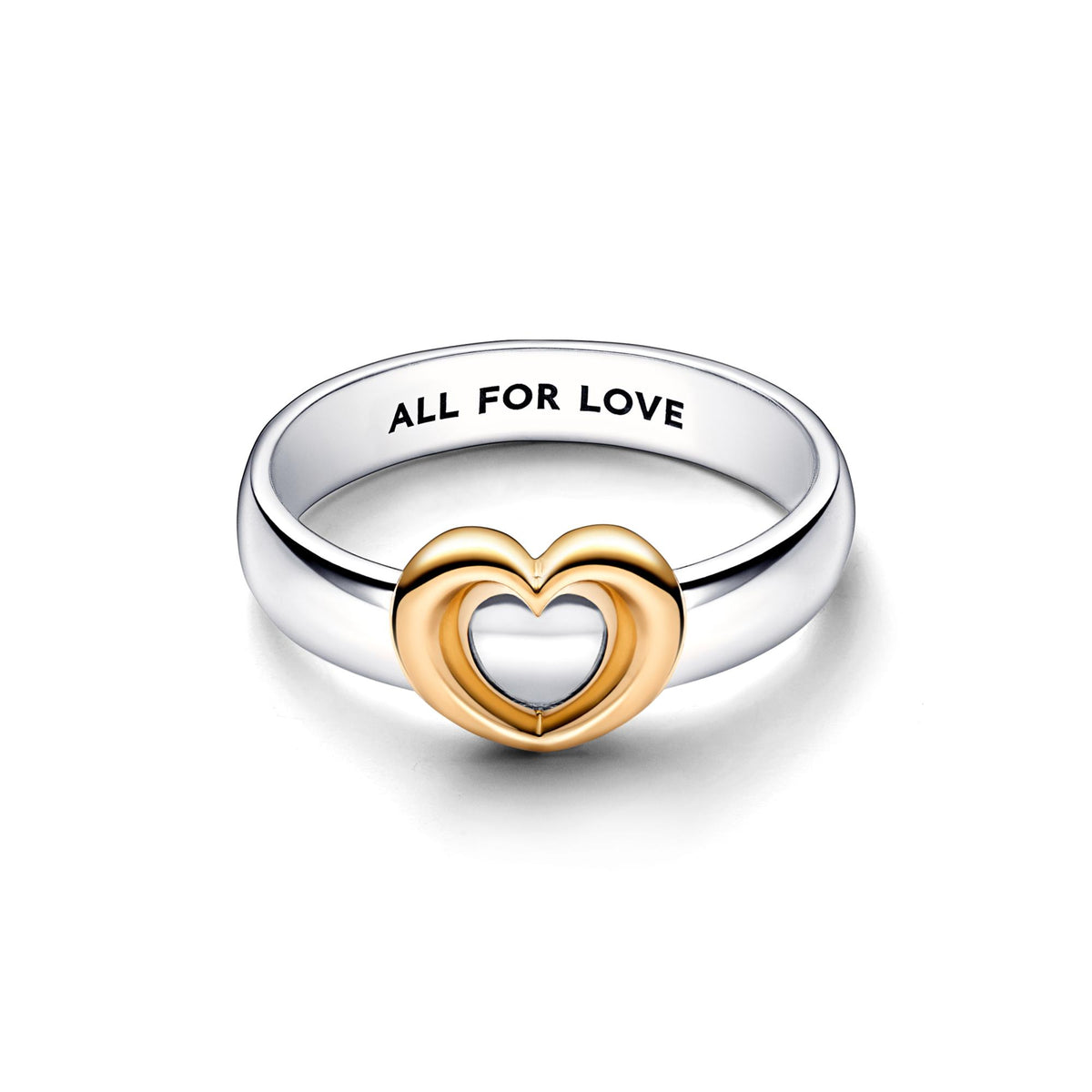 Pandora Moments Bague Bicolore Cœur Coulissant Rayonnant 162504C00
