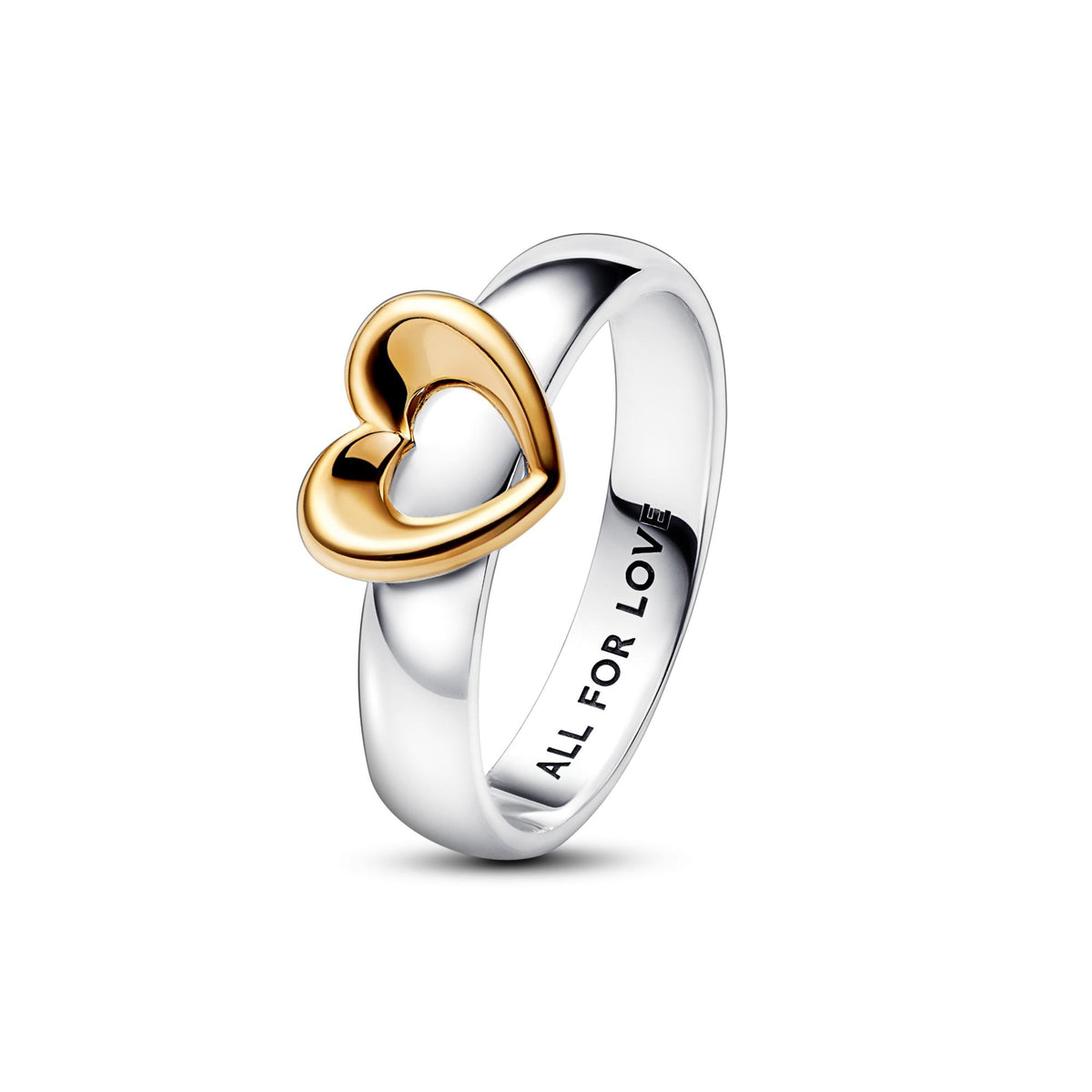 Pandora Moments Bague Bicolore Cœur Coulissant Rayonnant 162504C00