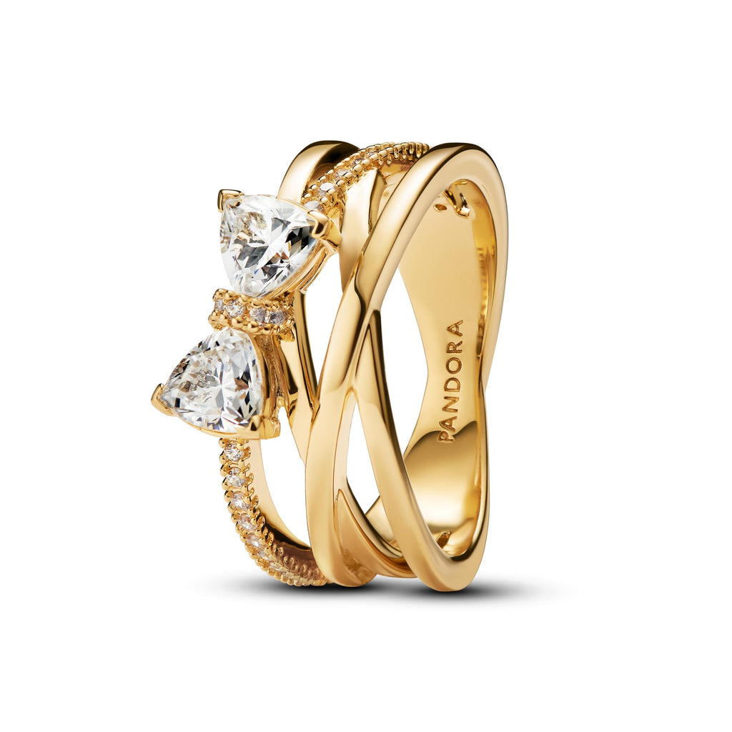 Pandora Timeless Bague Anneau Croisé & Nœud Scintillant 163511C01