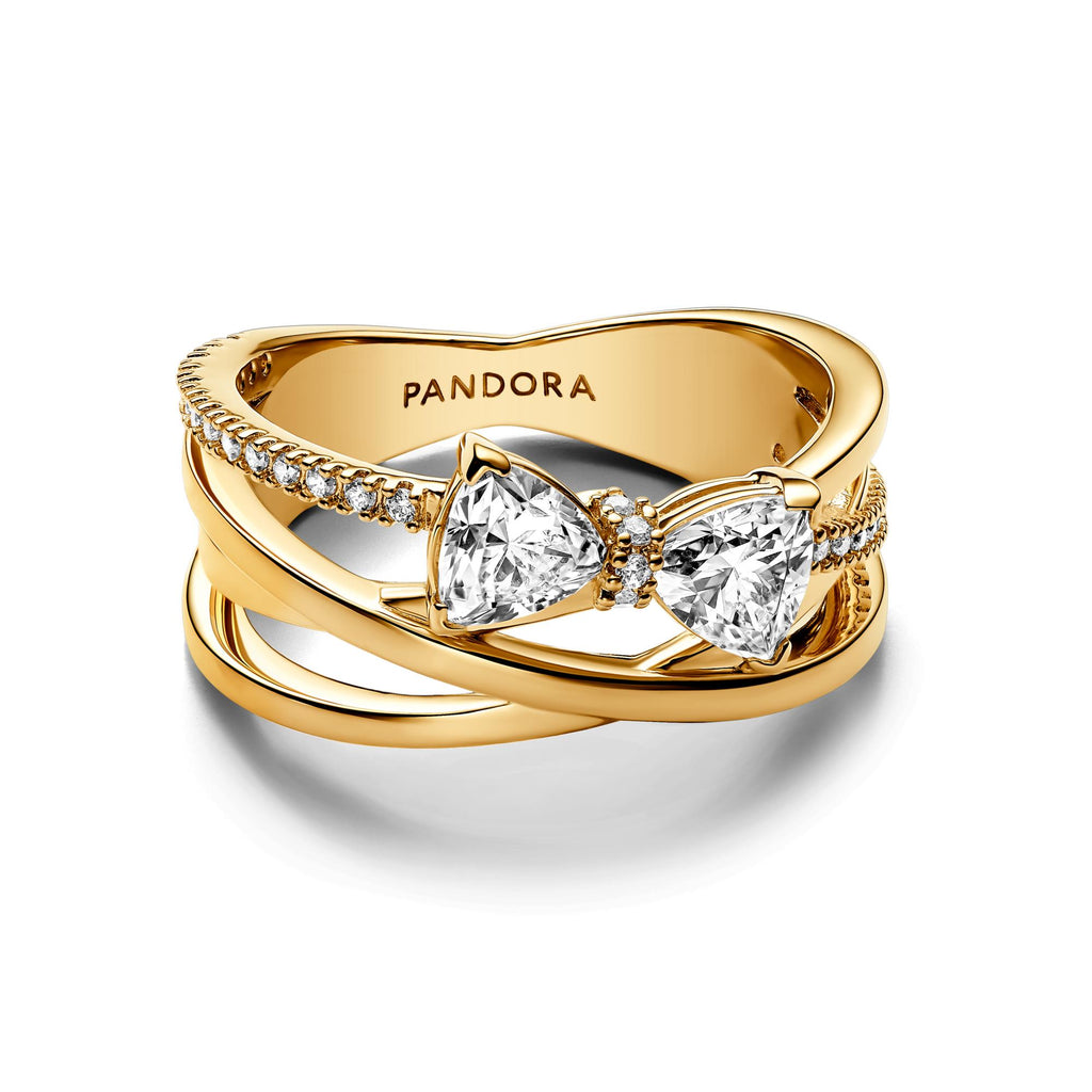 Pandora Timeless Bague Anneau Croisé & Nœud Scintillant 163511C01