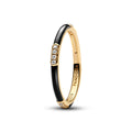 Pandora ME Bague Résine Façon Émail Noire & Pierres 163686C01