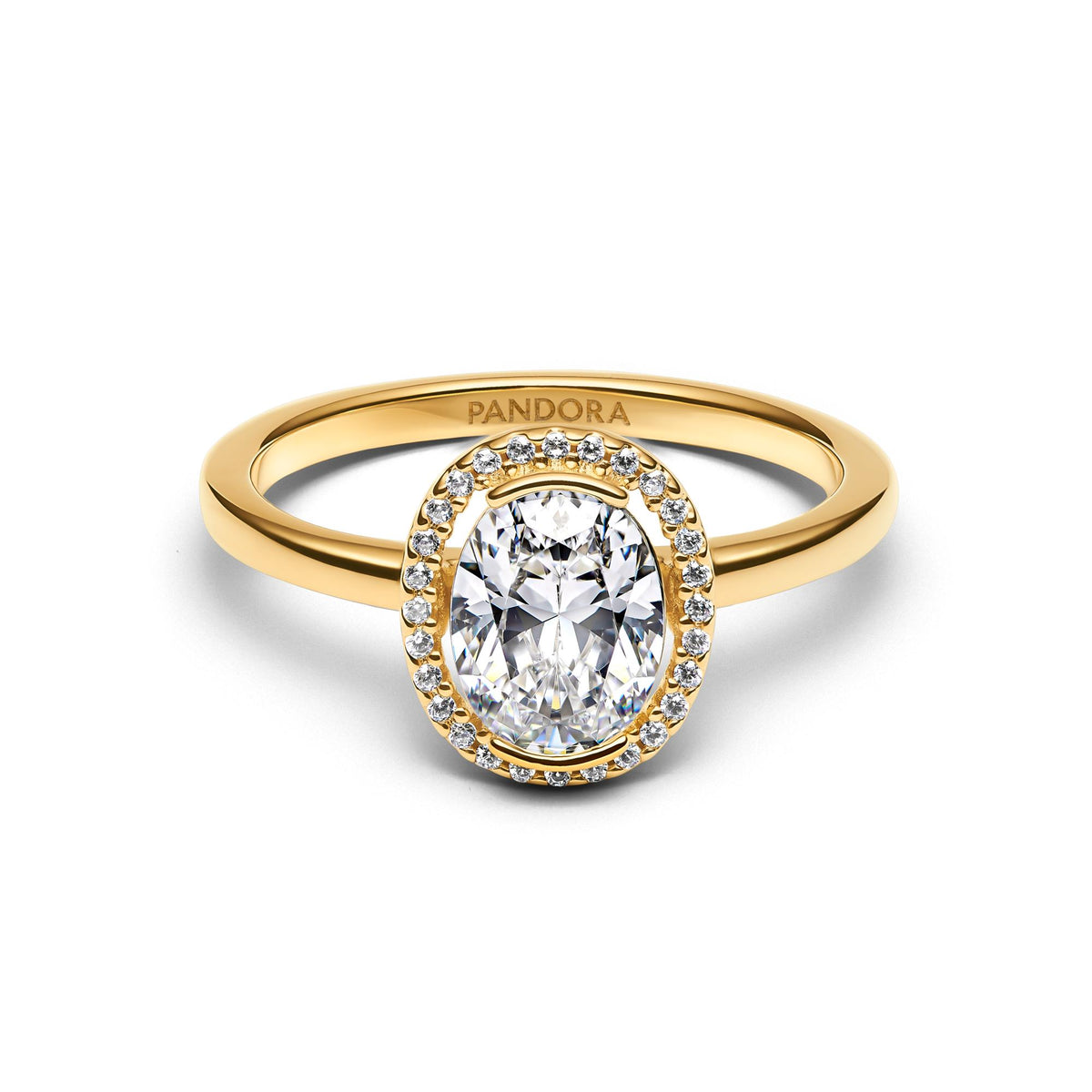 Pandora Timeless Bague Halo Ovale Scintillant 163802C01