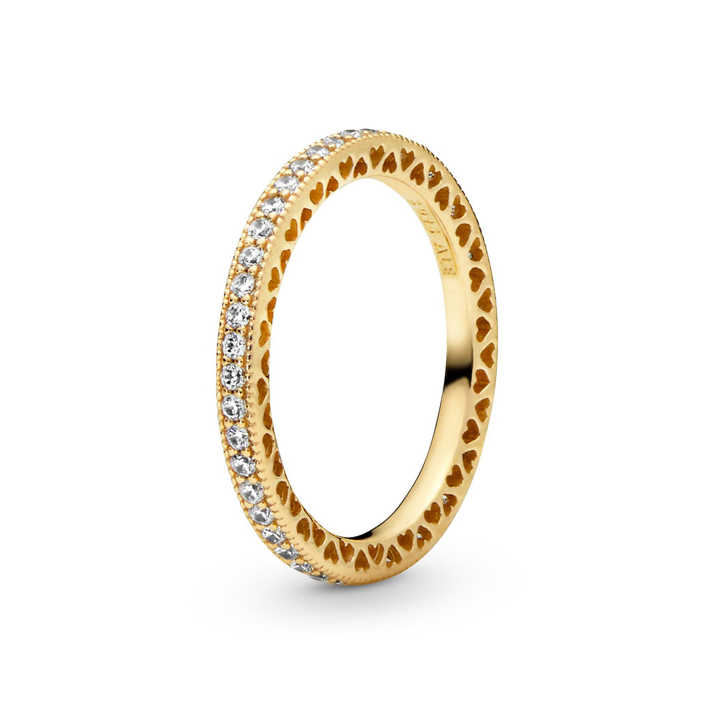 Pandora Signature Bague Scintillement & Cœurs 168655C01
