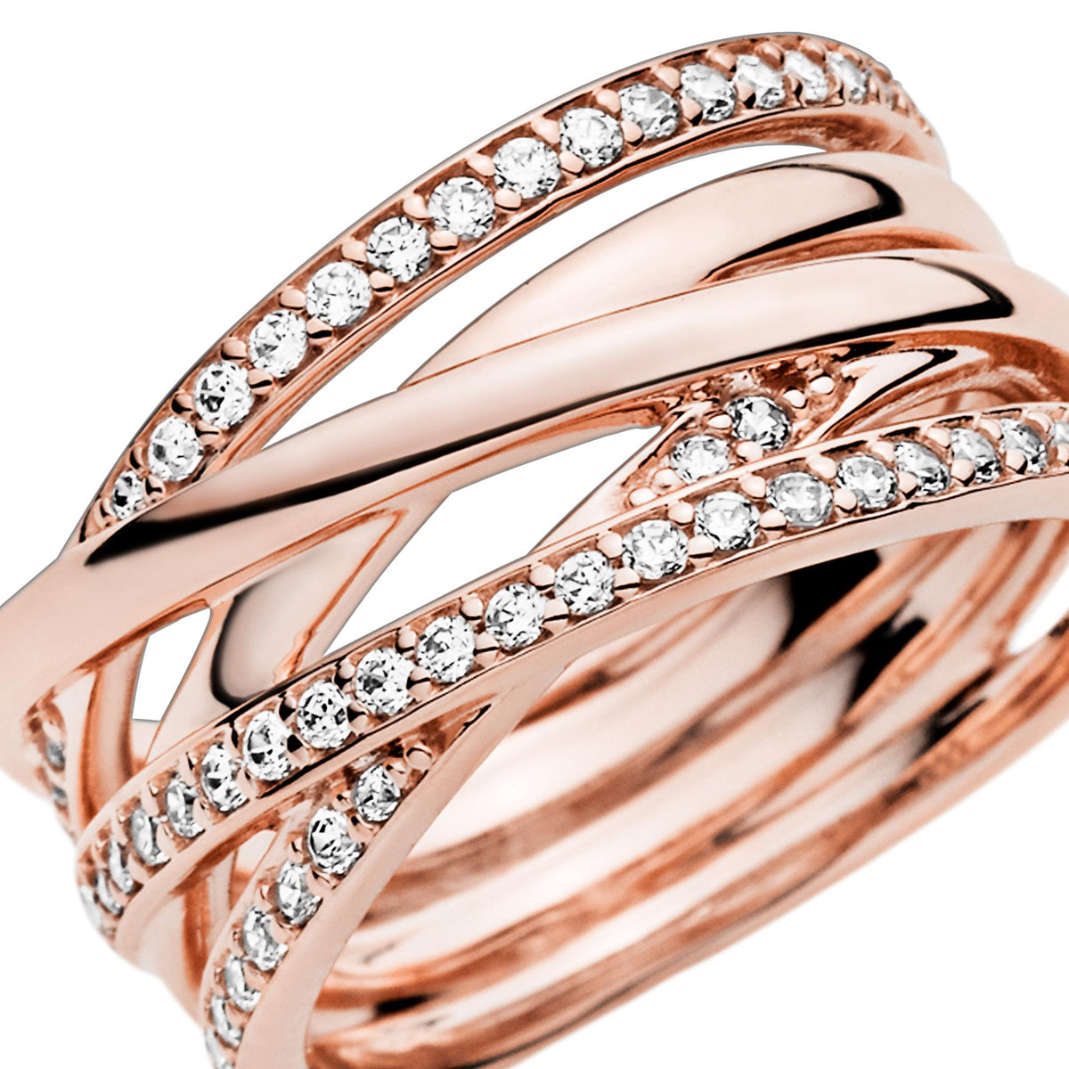 Pandora Timeless Bague Scintillante & Lignes Polies 180919CZ