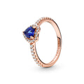 Pandora Timeless Bague Cœur Surélevé Bleu Scintillant 188421C01