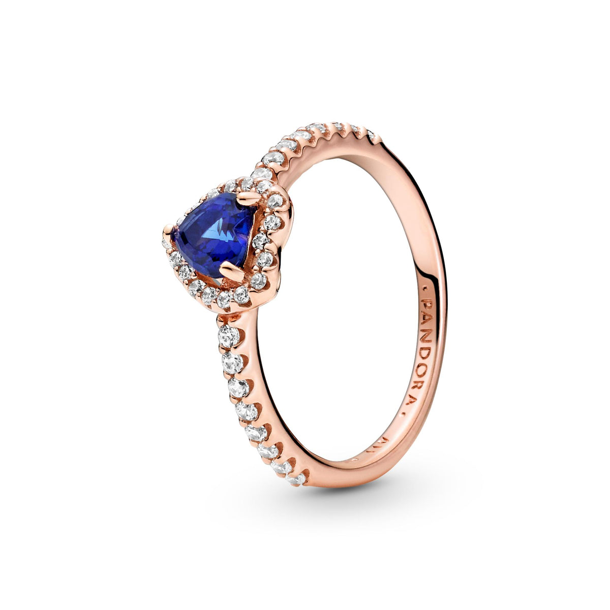 Pandora Timeless Bague Cœur Surélevé Bleu Scintillant 188421C01