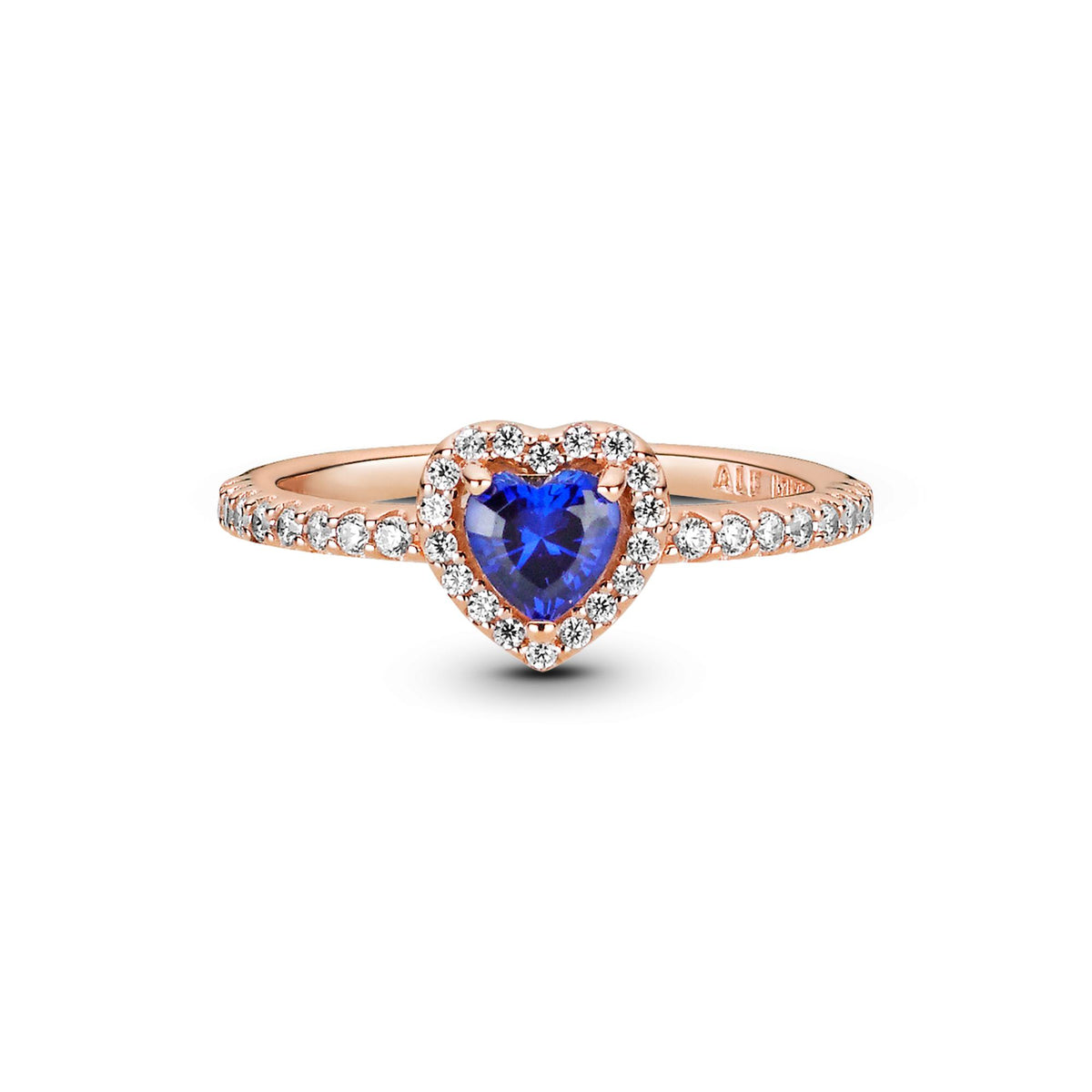 Pandora Timeless Bague Cœur Surélevé Bleu Scintillant 188421C01