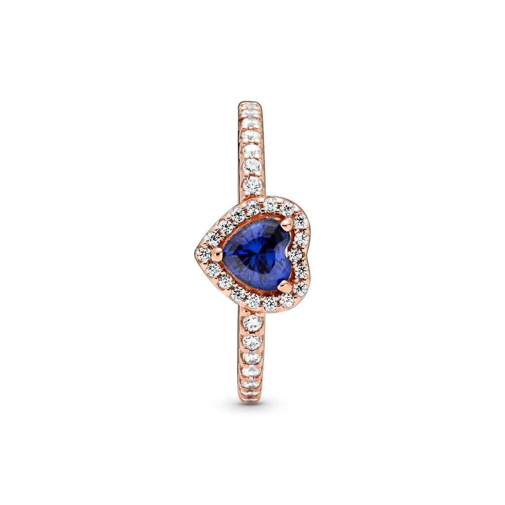 Pandora Timeless Bague Cœur Surélevé Bleu Scintillant 188421C01