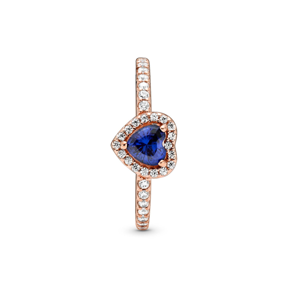 Pandora Timeless Bague Cœur Surélevé Bleu Scintillant 188421C01