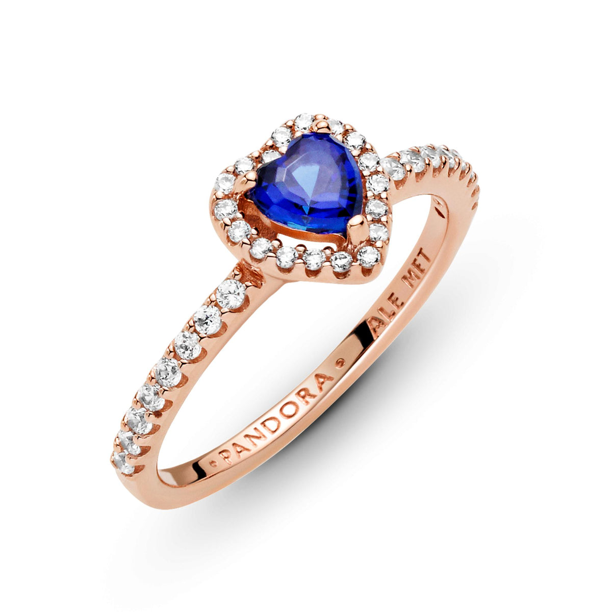Pandora Timeless Bague Cœur Surélevé Bleu Scintillant 188421C01