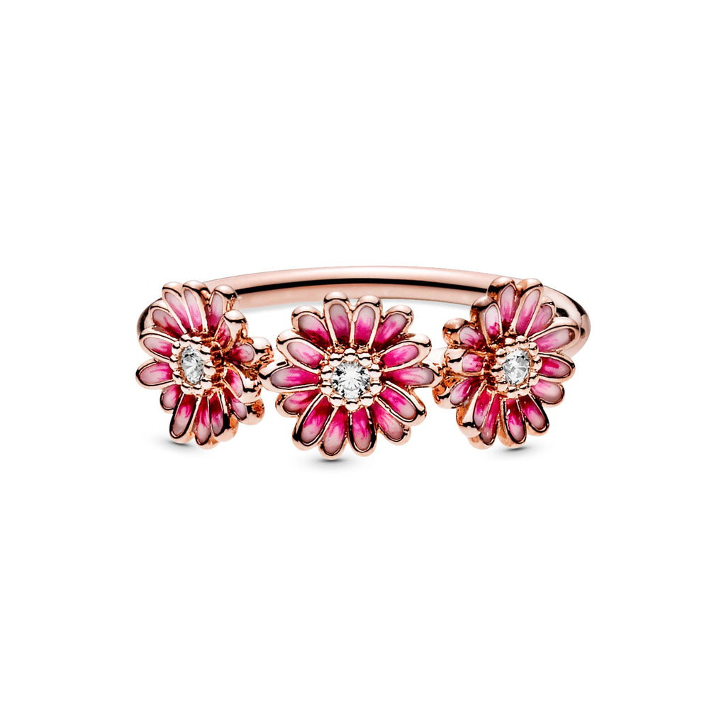 Pandora Moments Bague Trio de Marguerites Rose 188792C01
