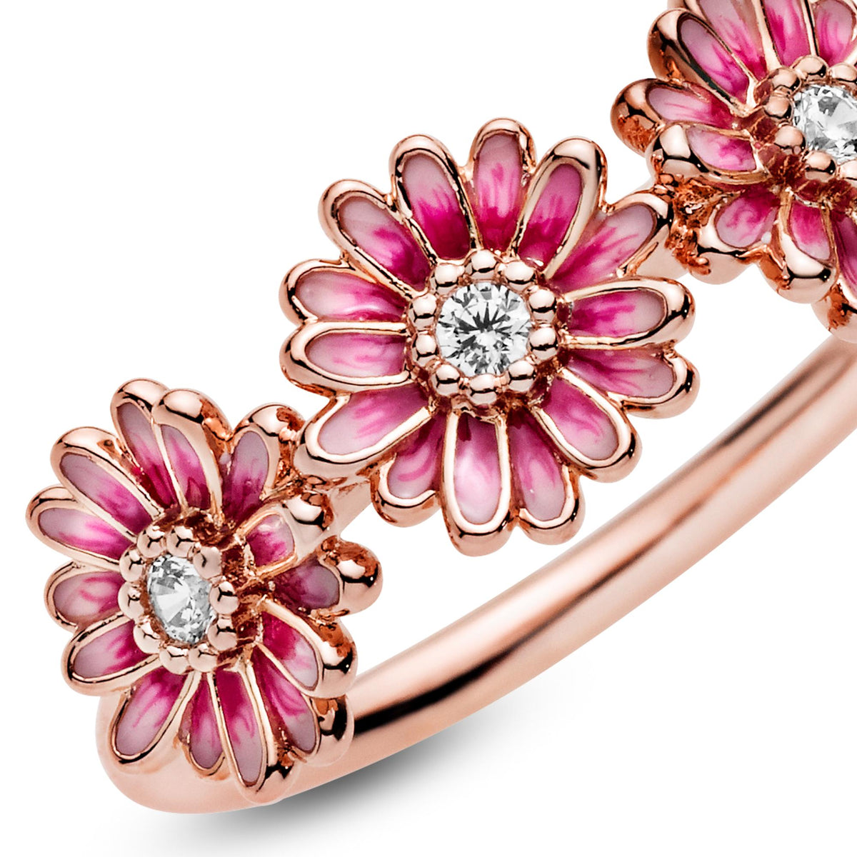 Pandora Moments Bague Trio de Marguerites Rose 188792C01