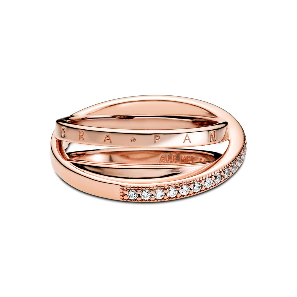 Pandora Signature Anneau Triple Pavé Croisé 189057C01