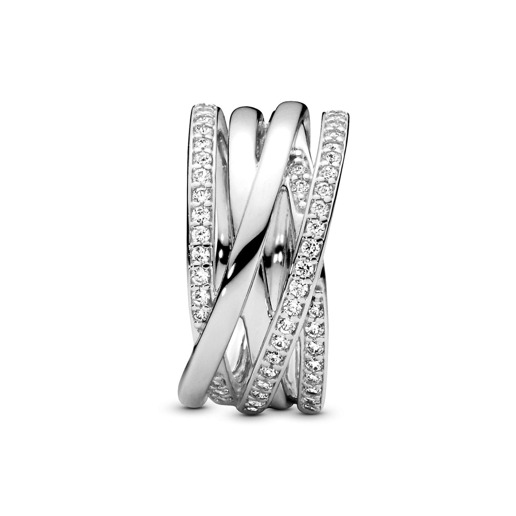 Pandora Timeless Bague Scintillante & Lignes Polies 190919CZ