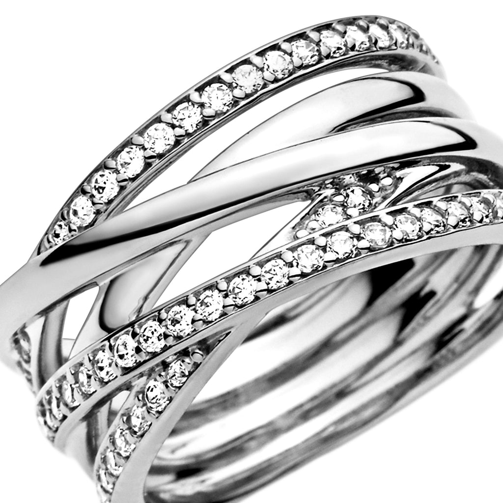 Pandora Timeless Bague Scintillante & Lignes Polies 190919CZ