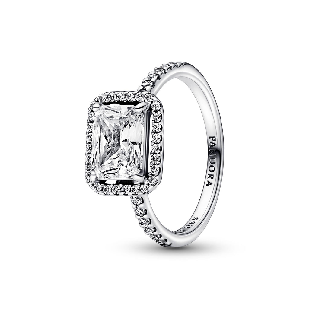 Pandora Timeless Bague Halo Scintillant Rectangulaire 192391C01