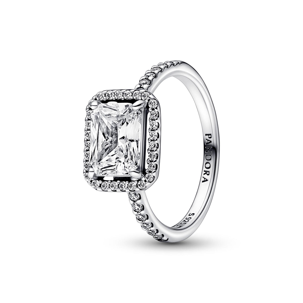 Pandora Timeless Bague Halo Scintillant Rectangulaire 192391C01