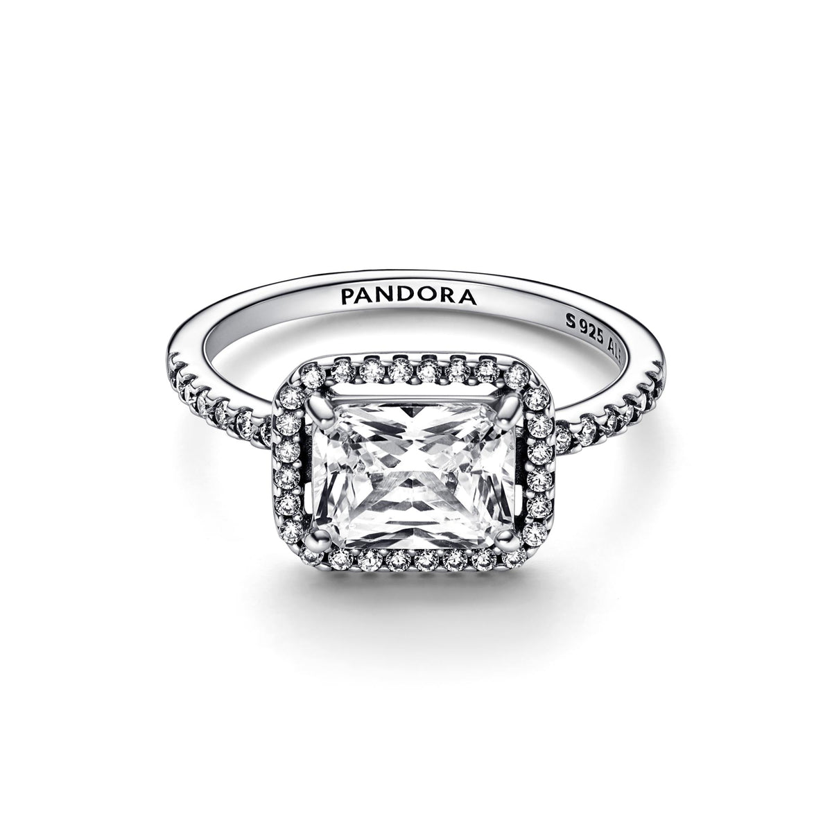 Pandora Timeless Bague Halo Scintillant Rectangulaire 192391C01