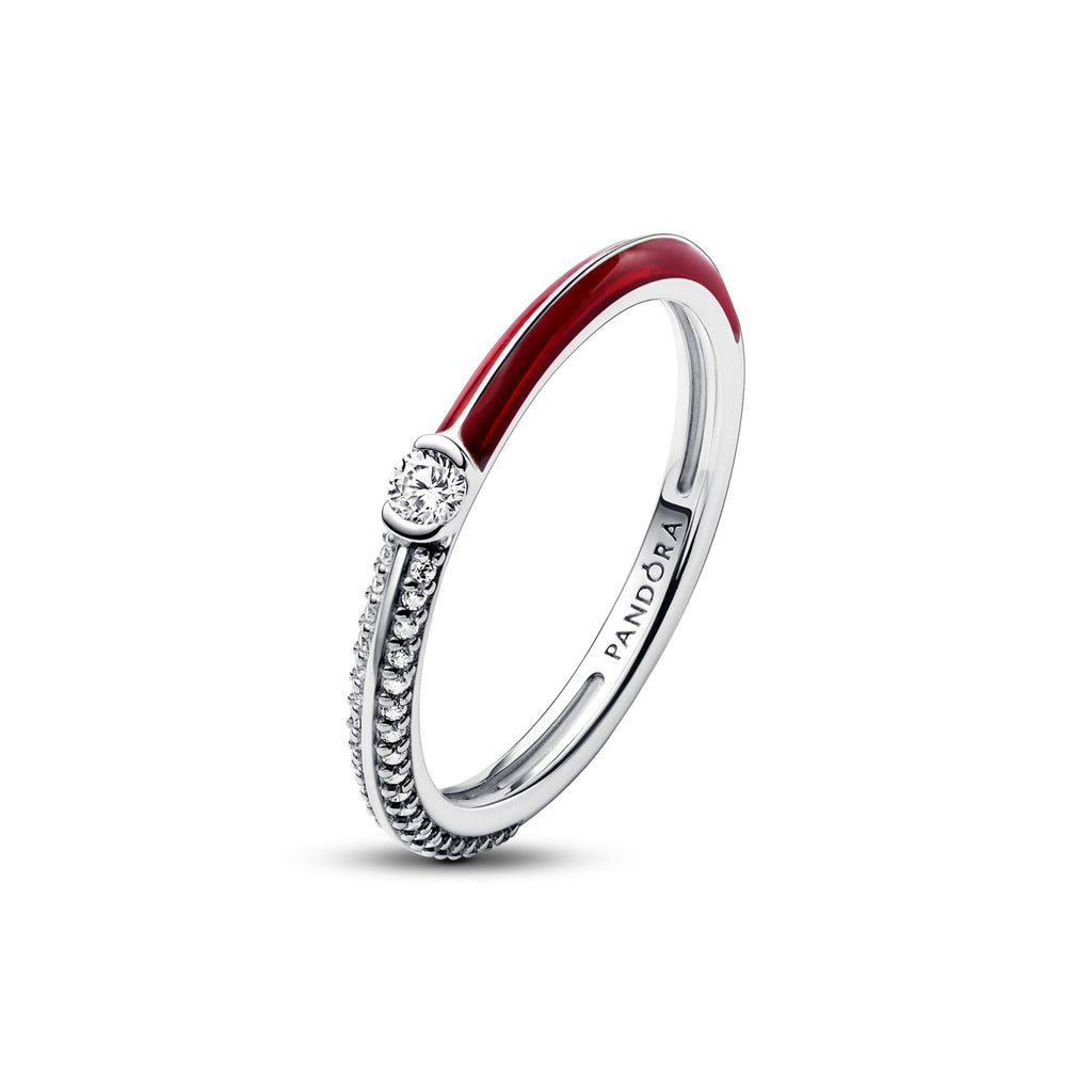 Pandora ME Bague Double Pavé & Rouge 192528C01