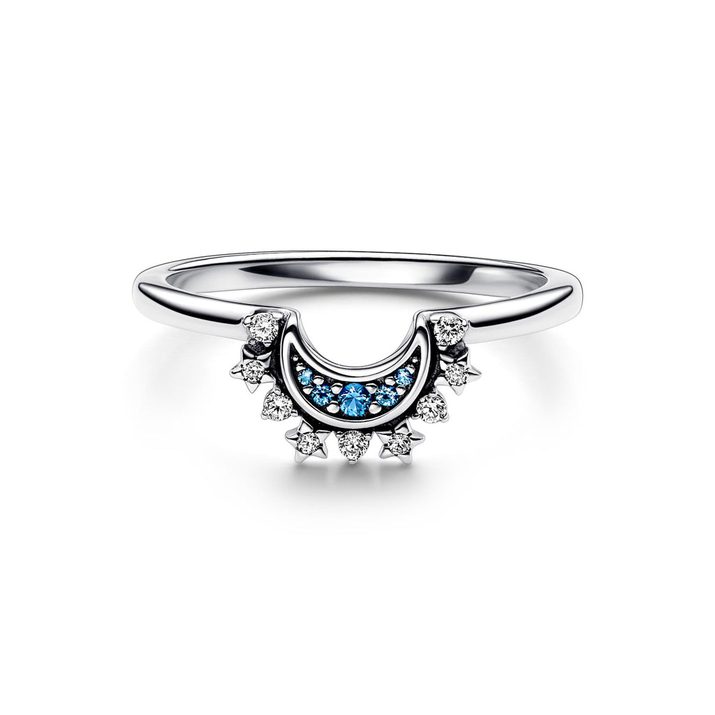 Pandora Moments Bague Céleste Lune Scintillante Bleue 192675C01