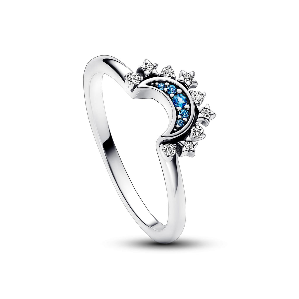 Pandora Moments Bague Céleste Lune Scintillante Bleue 192675C01