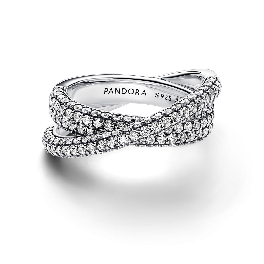 Pandora Timeless Anneau Double Croisé Pavé 193022C01