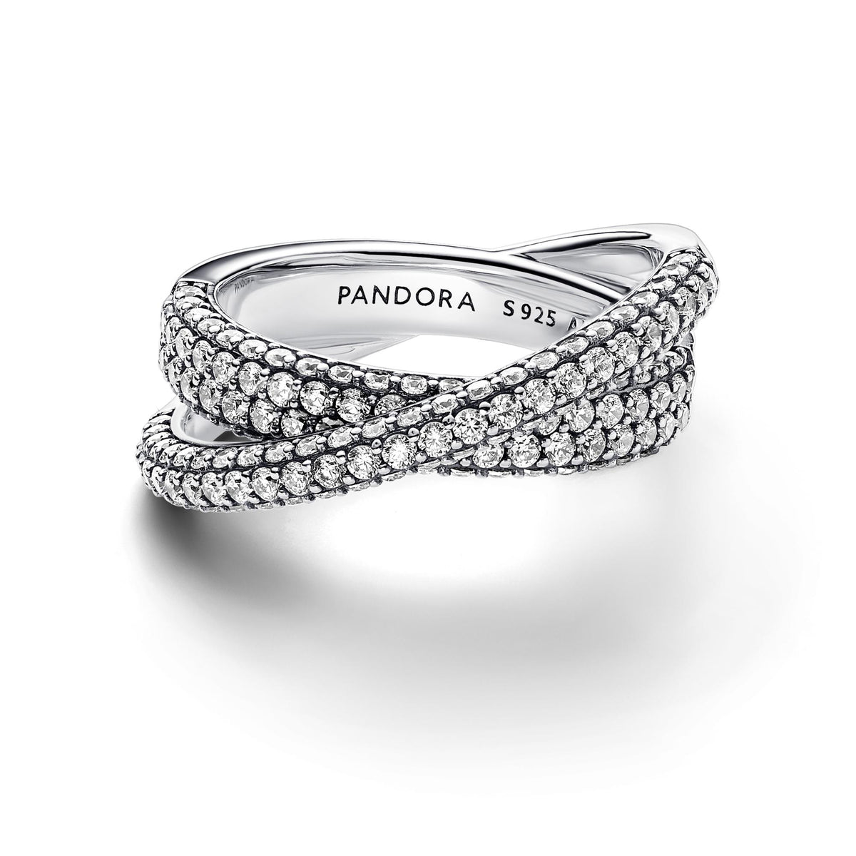 Pandora Timeless Anneau Double Croisé Pavé 193022C01
