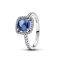 Pandora Timeless Bague Spectaculaire Halo Bleu Carré Scintillant 193550C01