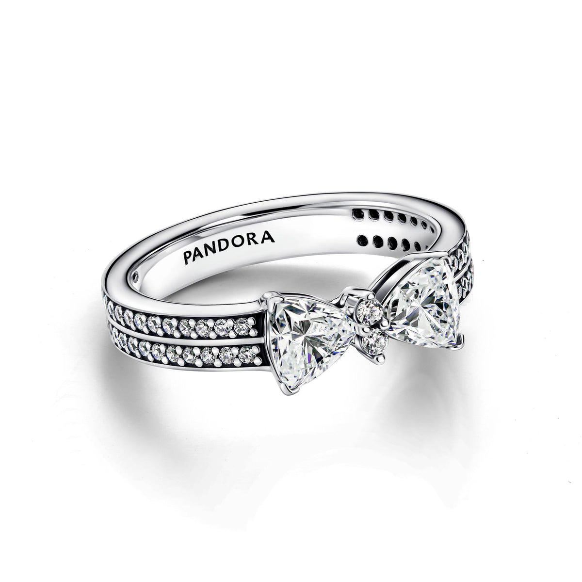 Pandora Timeless Bague Double Rang Nœud Scintillant 193552C01