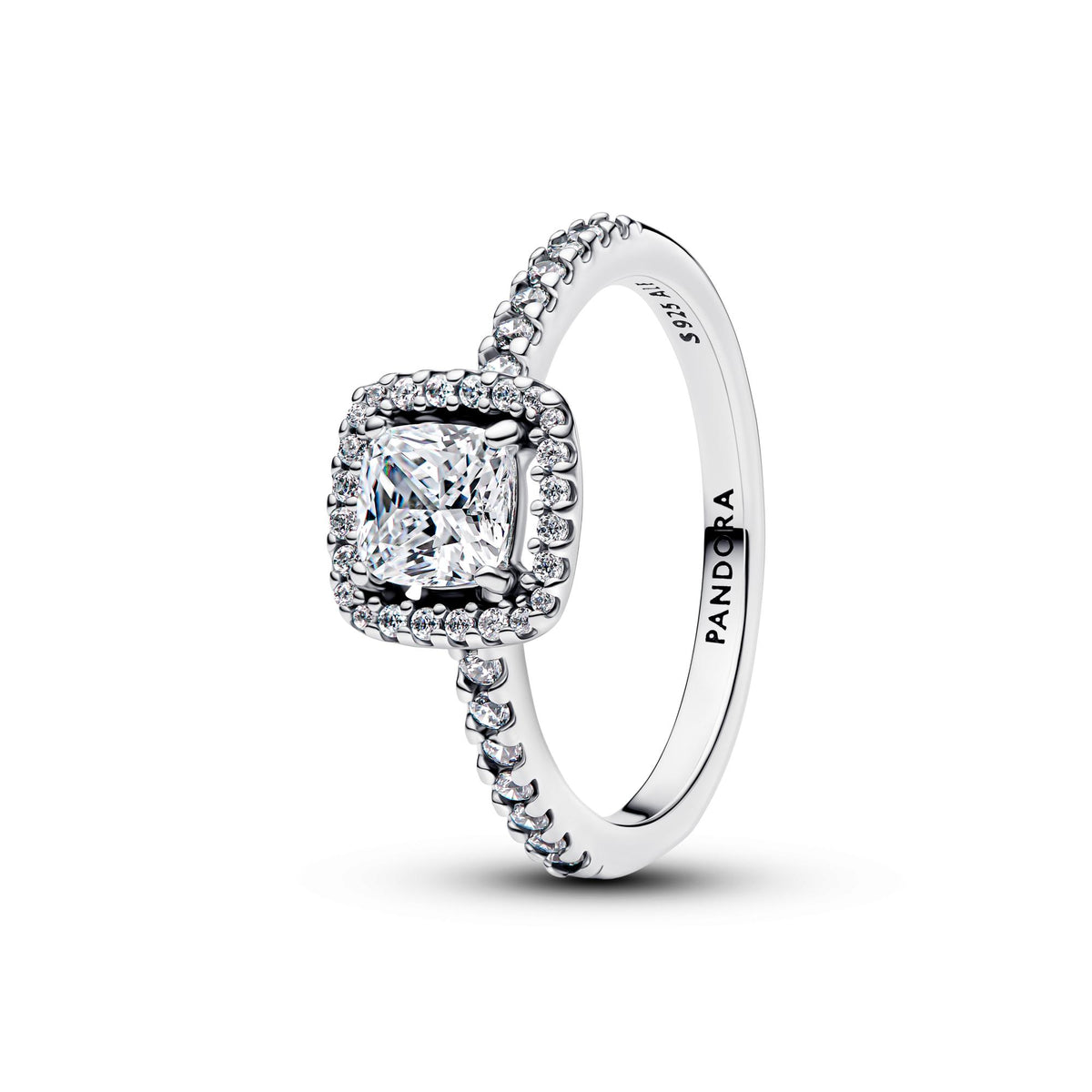 Pandora Timeless Bague Halo Carré Scintillante 193555C02