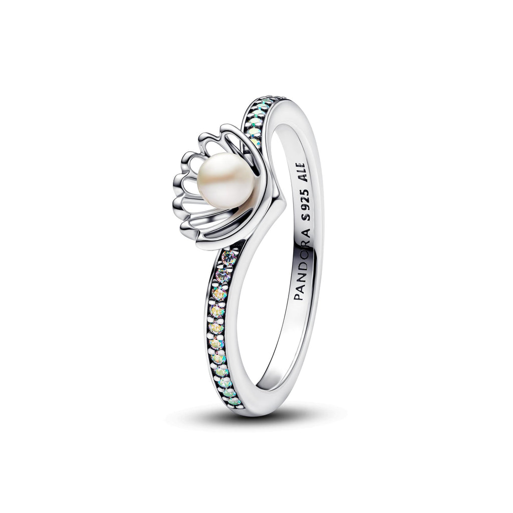Pandora Disney Bague Perle de Culture d’Eau Douce Traitée Princesse Disney Arielle Coquillage 193654C01