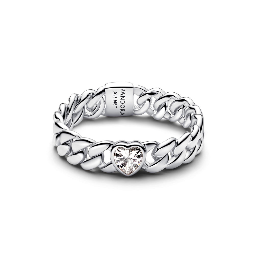 Pandora Timeless Bague Maille Cubaine Cœur 194386C01