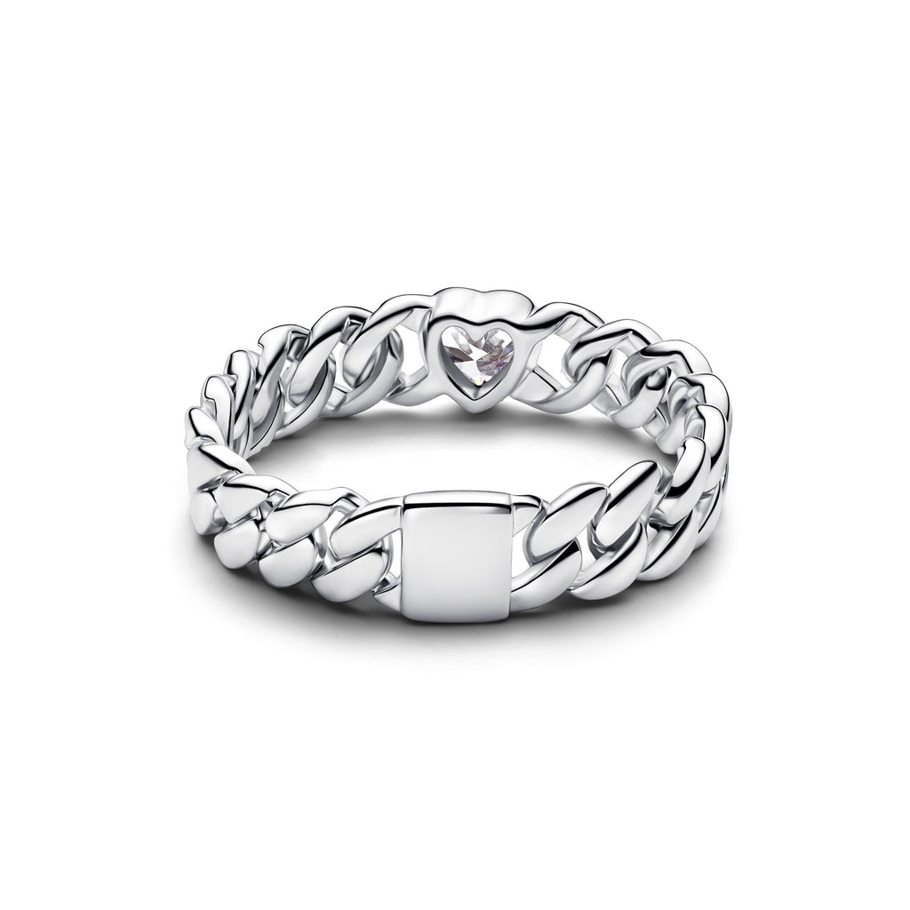 Pandora Timeless Bague Maille Cubaine Cœur 194386C01