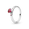 Pandora Moments Bague Cœur Rouge Scintillant 196574CZRMX