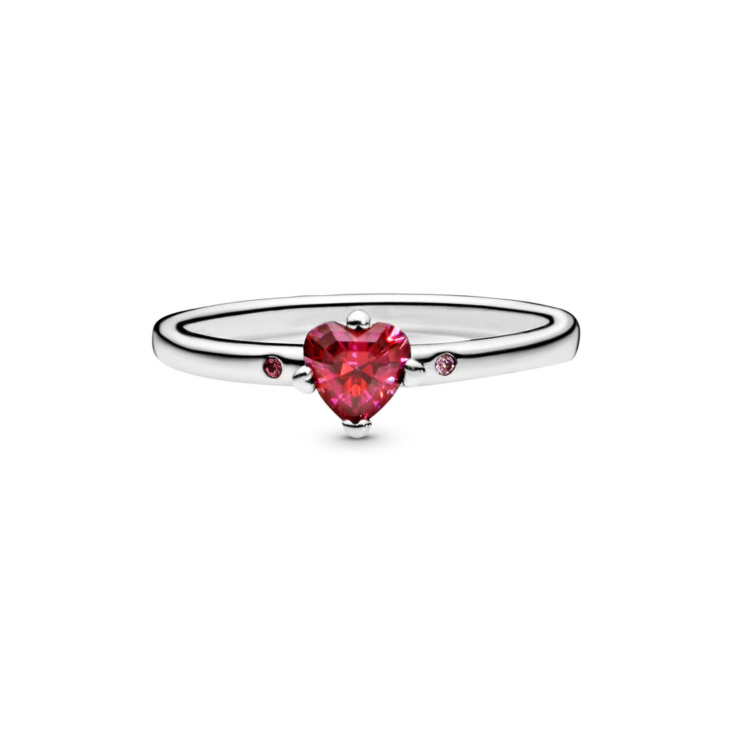 Pandora Moments Bague Cœur Rouge Scintillant 196574CZRMX