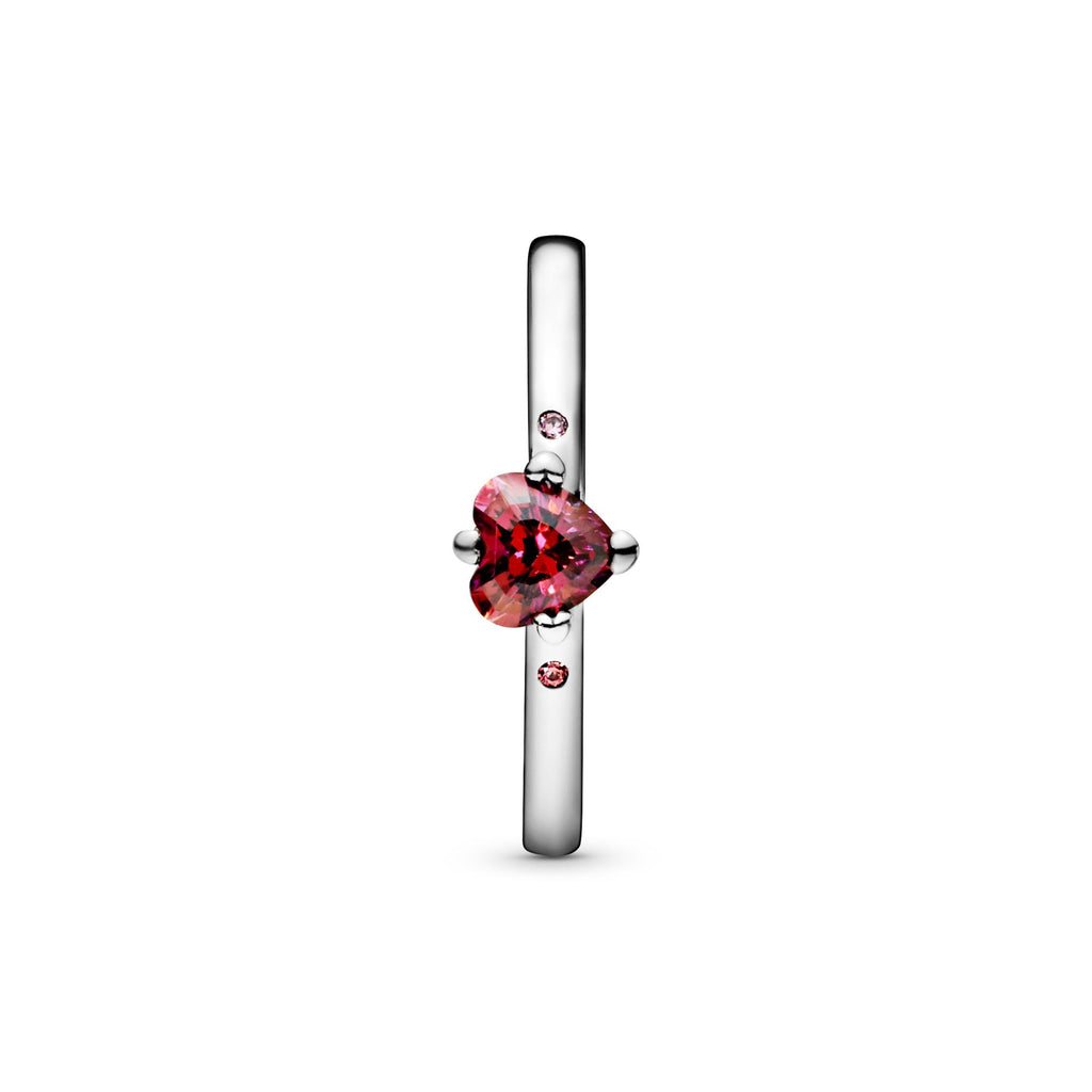 Pandora Moments Bague Cœur Rouge Scintillant 196574CZRMX