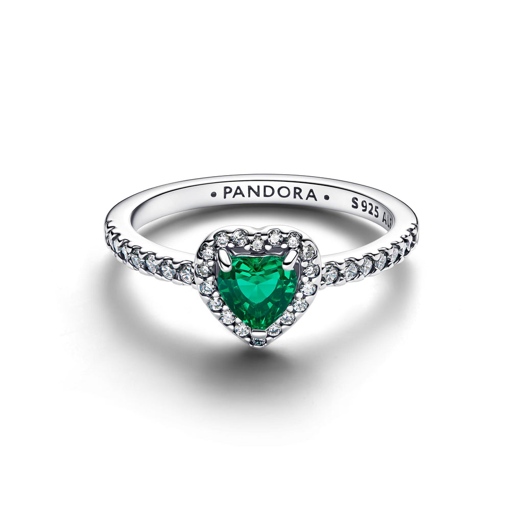 Pandora Timeless Bague Cœur Vert Royal Surélevé 198421C07
