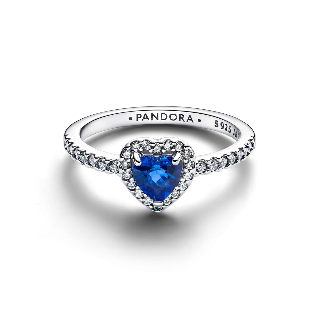 Pandora Timeless Bague Cœur Bleu Princesse Surélevé 198421C09