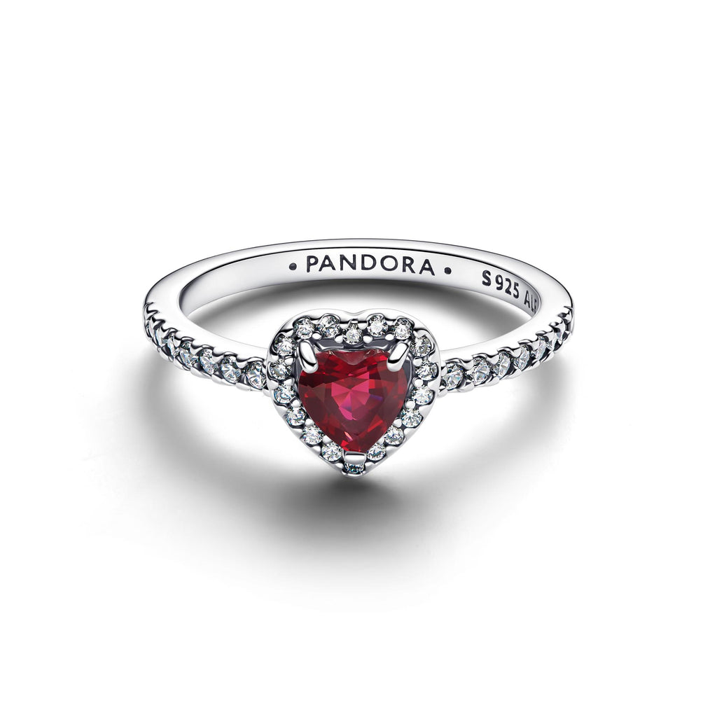 Pandora Timeless Bague Cœur Rose Fuchsia Surélevé 198421C13