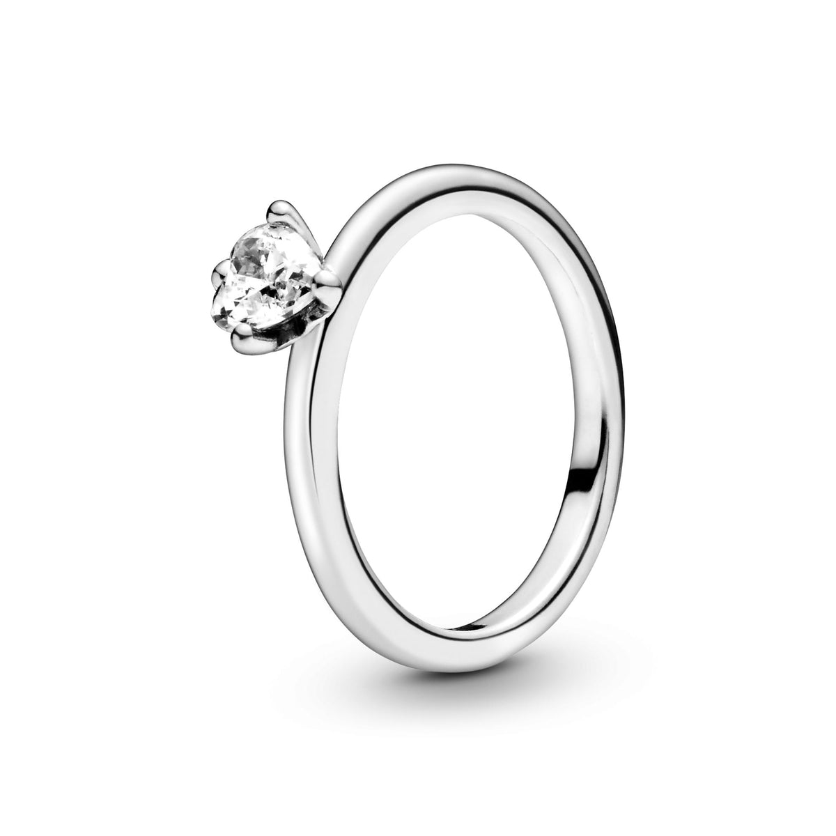 Pandora Moments Bague Solitaire Cœur Incolore 198691C01