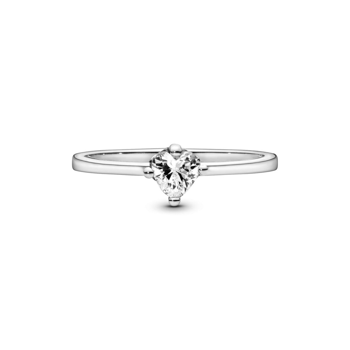 Pandora Moments Bague Solitaire Cœur Incolore 198691C01
